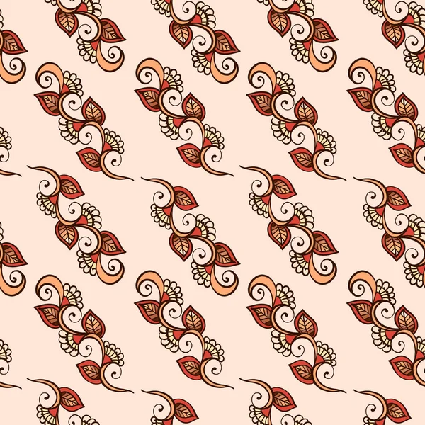 Illustration raster seamless paisley pattern with patterns on a beige background — Stock Photo, Image