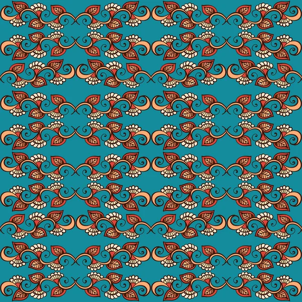 Illustration raster seamless paisley pattern with patterns on a blue background — Foto de Stock