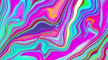 Psychedelic animation in abstract style on colorful background. Abstract fluid liquid surface lilac blue background