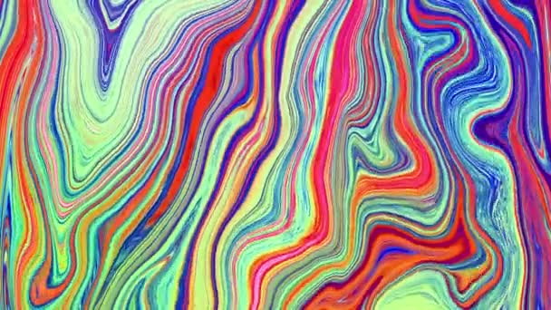 Animação psicodélica em estilo abstrato sobre fundo colorido. Abstrato fluido líquido superfície verde fundo vermelho — Vídeo de Stock