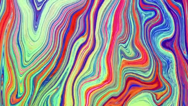 Psychedelische Animation im abstrakten Stil auf buntem Hintergrund. Abstrakte flüssige Oberfläche grün rot Hintergrund — Stockvideo