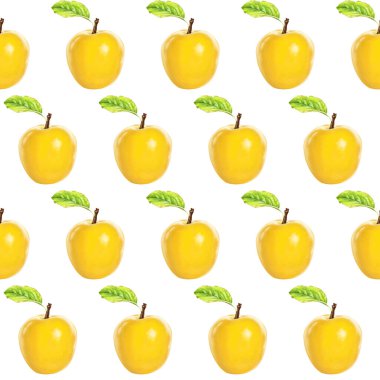 Resimlerdeki gerçekçilik, beyaz izole edilmiş arka planda, kusursuz desenli elma sarısı rengidir.