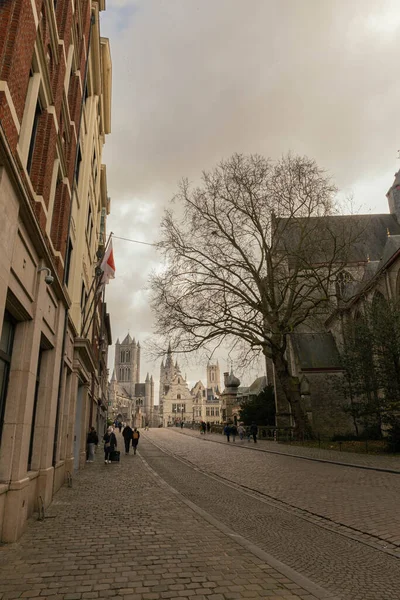 Исторический Центр Города Гент Гент Бельгия Архитектура Ориентир Гента Гентский — стоковое фото