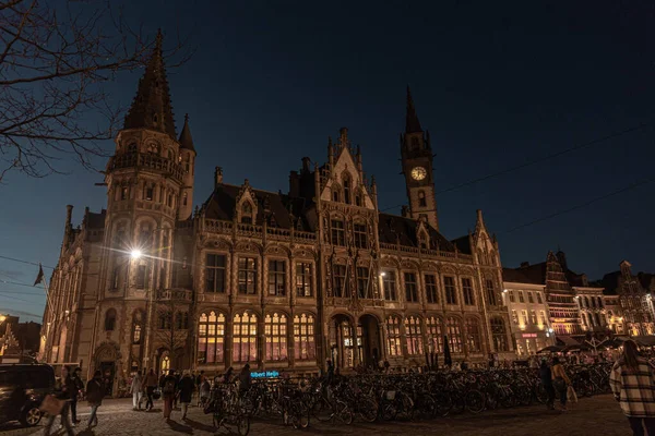 Centro Histórico Ciudad Gante Gent Bélgica Arquitectura Punto Referencia Gante — Foto de Stock