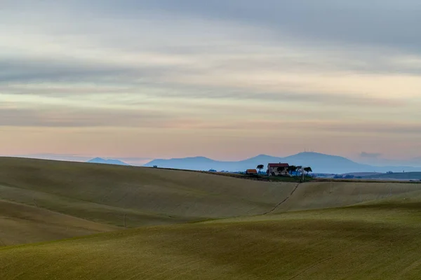 Tuscany Landscape Panorama Sunrise Italy — Stock Photo, Image