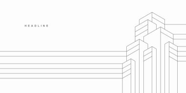 Soyut mimari yapı. Geometrik teknolojik arkaplan.