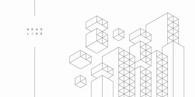 Soyut mimari yapı. Geometrik teknolojik arkaplan.