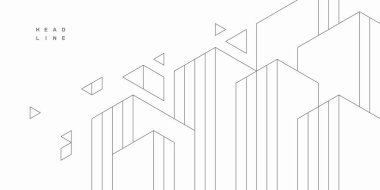 Soyut mimari yapı. Geometrik teknolojik arkaplan.