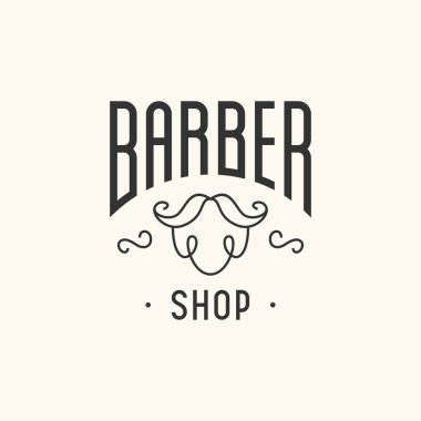 Soyut sakallı berber dükkanı harfleri