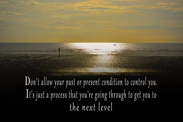 A Sunset Beach képe motivációs idézetekkel — Stock Fotó