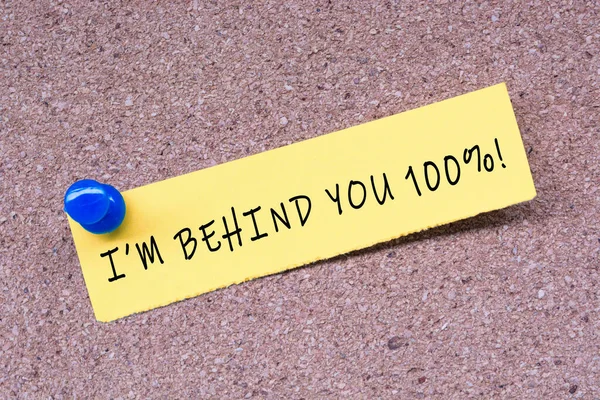You 100 Percent Words Stick Note Blue Pinned Cork Notice — стоковое фото