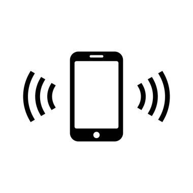 Akıllı telefon simgesi. android simgesi. Sinyal dalgası. İzole edilmiş. Dalga çizimi. akıllı telefon resimlemesi.