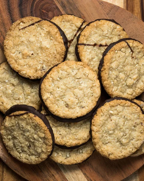 Visão Geral Dos Biscoitos Aveia Chocolate Sueco — Fotografia de Stock