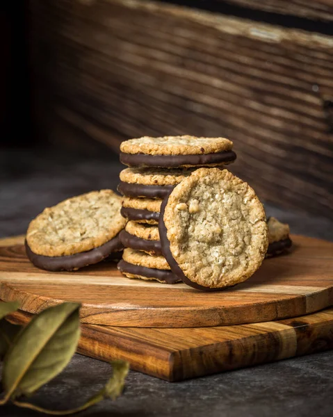 Moody Swedish Chocolate Oatmeal Cookies — Stock Photo, Image