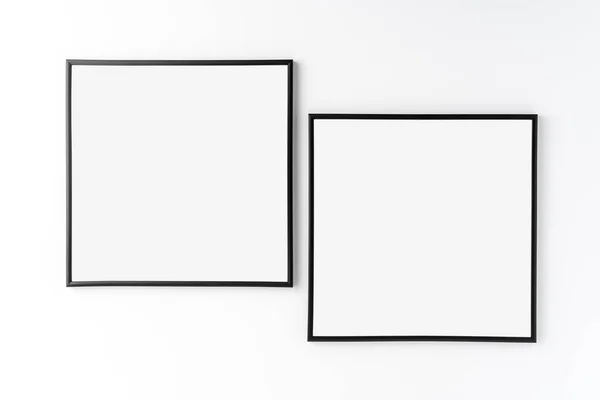 Dva Rámečky Bílém Pozadí Mockup Copyspace — Stock fotografie