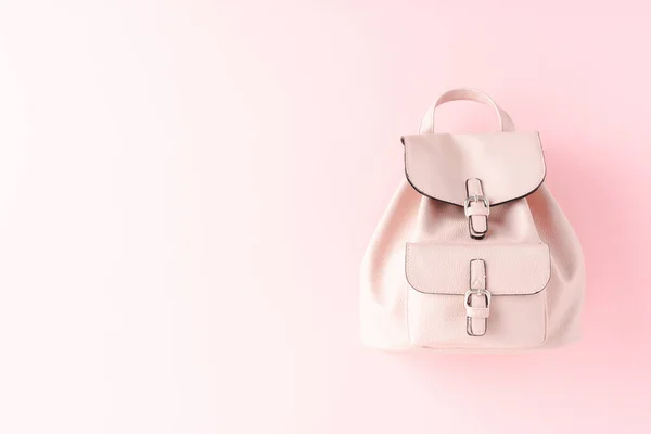 Pink Backpack Background Copyspace — Stock Photo, Image