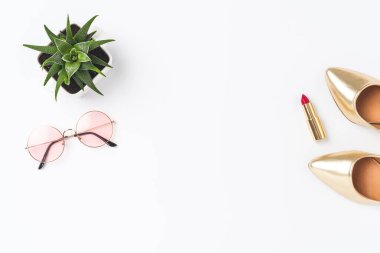 Kopyalama alanı olan kadın kıyafeti. Üst görünüm