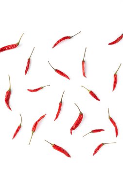 Beyaz masada kırmızı biber. Soyut arkaplan