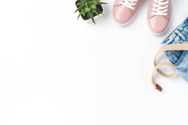 Kopyalama alanı olan kadın kıyafeti. Üst görünüm