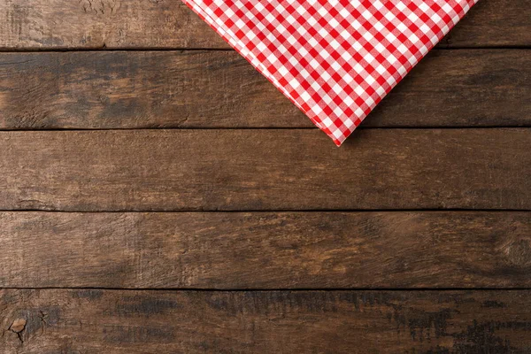 Overhead Shot Red Checkered Table Cloth Copyspace — Stock Photo, Image