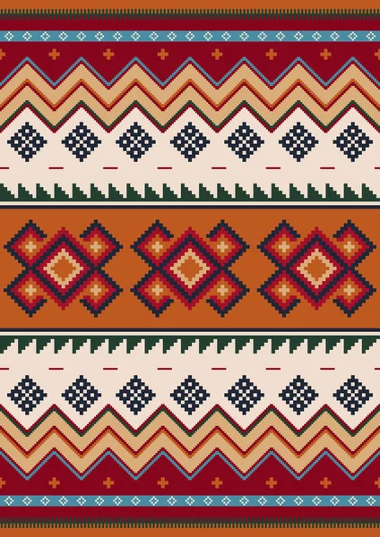 Ethnische Mexikanische Decke Teppich Nahtloses Vektormuster Bunte Teppichdekoration Stammesfarbener Aztekischer — Stockvektor