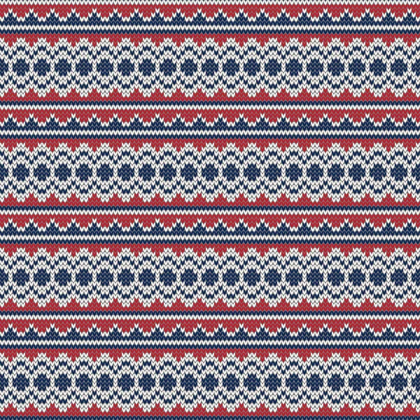 ニットのテクスチャパターン クリスマスセーターのデザイン ノルウェーの公正な島のスタイル シームレスなパターンを編む — ストックベクタ