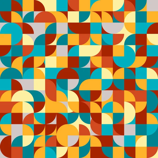 60 'ların stili, geometrik, dikişsiz desen. Yüzyılın ortalarında modern soyut desen retro renklerle.