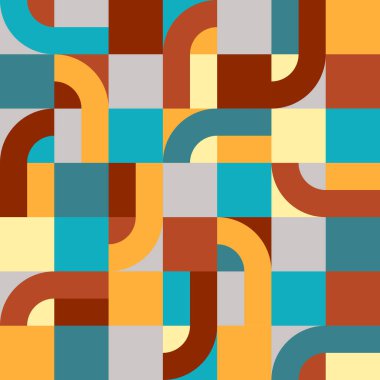 Modern yüzyılın ortalarında, eski renklerde soyut, pürüzsüz desenler. 60 'lar 70' ler stili geometrik arkaplan .