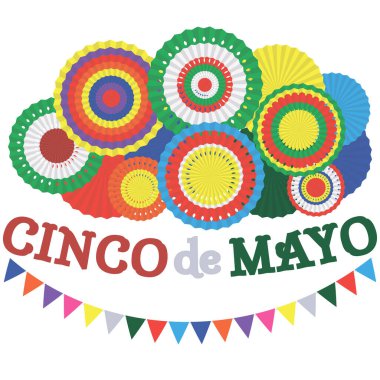 Cinco de Mayo fiesta bayrağı. Meksika tatil posteri. Vektör illüstrasyonu.