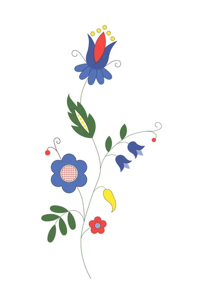 Adorno Tradicional Polaco Bordado Kashubian Ilustración Floral Vector Folclórico Ilustraciones de stock libres de derechos