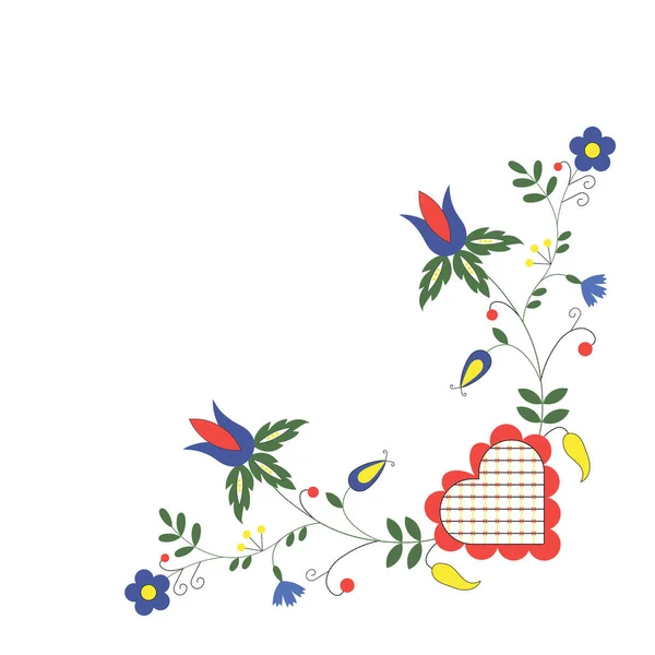 Tradiční Polská Ozdoba Kašubské Výšivky Květinová Lidová Vektorová Ilustrace Stock Vektory
