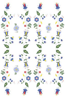 Etnik çiçeksiz desenli. Geleneksel cilalama nakış dekoru.