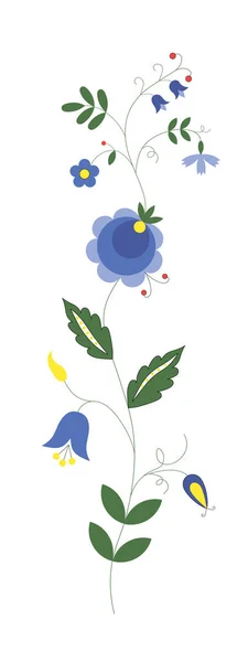Ilustración Del Vector Folclórico Floral Ornamento Bordado Polaco Tradicional — Vector de stock