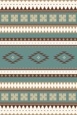 Etnik, kabilenin kusursuz kalıbı. Güneybatı halı tasarımı. Meksika battaniyesi vektörü kusursuz desen. Yerli Hint süsü..