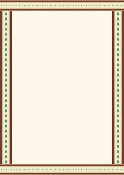 民族模様の背景 グリーティングカード パンフレット メニュー チラシ バナーのデザインテンプレート サイズA4 — ストックベクタ