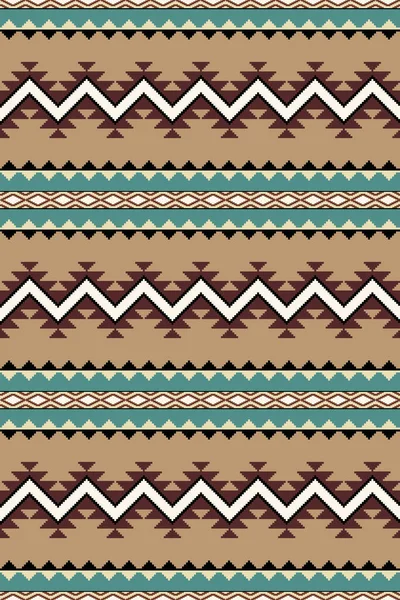 Ethnic Tribal Ornament Vector Seamless Native Pattern Mexican Blanket Rug —  Vetores de Stock