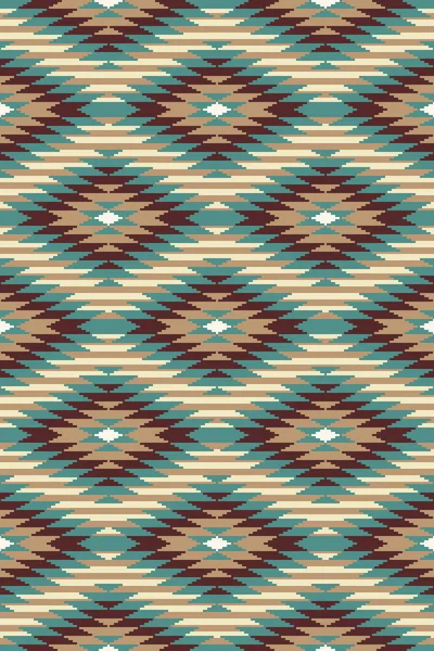 Ethnic Seamless Geometric Pattern Aztec Navajo Vector Ornament Ikat Rhombus — Stock vektor