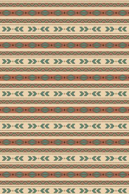 Etnik kabilenin kusursuz kalıbı. Güney Batı Boho tarzı. Vektör illüstrasyonu.