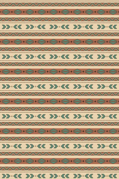 Ethnic Tribal Seamless Pattern South Western Boho Decor Style Vector —  Vetores de Stock