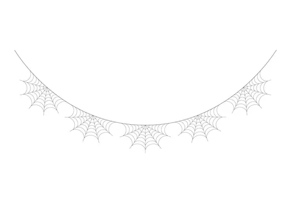 Spider Web Bunting Illustrazione Vettoriale Ragnatela Halloween Ghirlanda Festiva Cobweb — Vettoriale Stock