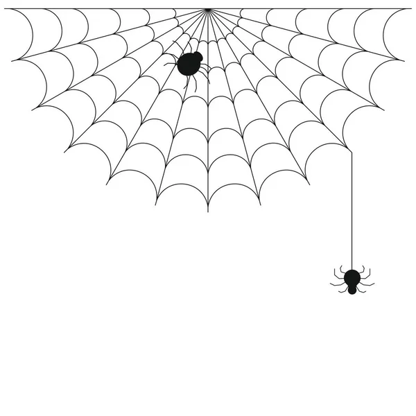 Cobweb Spiders Halloween Spiderweb Vector Illustration Spider Web — Stock Vector