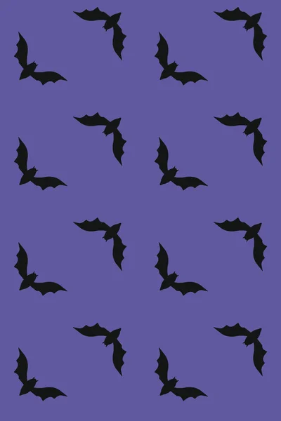 Modello Senza Cuciture Vettoriale Halloween Pipistrelli Sfondo — Vettoriale Stock