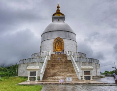 Temple view on a rainy day