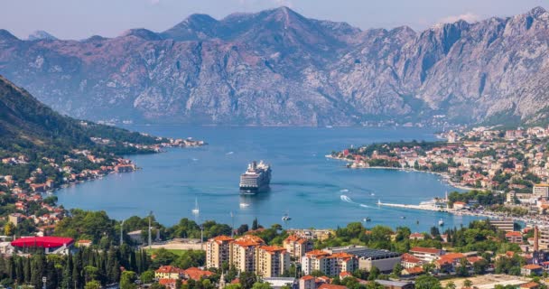 Bateau Croisière Part Vieille Ville Kotor Long Baie — Video