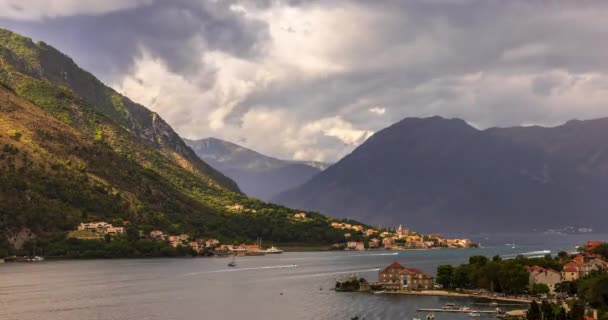 Vue Baie Kotor Haut Laps Temps — Video