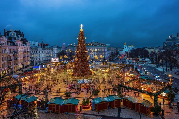 Киев Украина Декабря 2021 Года Празднование Рождества Нового 2021 Года — стоковое фото