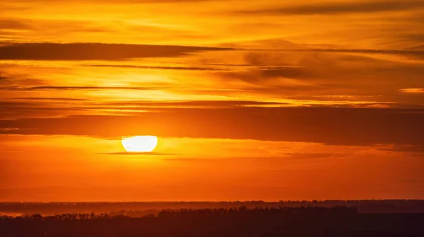 Beautiful Sunset Green Fields Countryside Ukraine — Foto de Stock