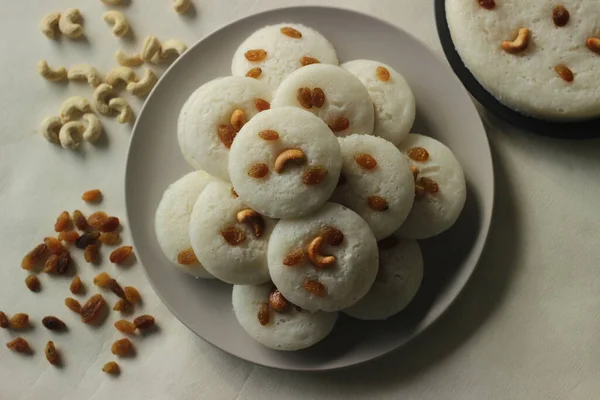 Vattappam Dalam Bentuk Idly Kue Beras Kukus Yang Terbuat Dari — Stok Foto