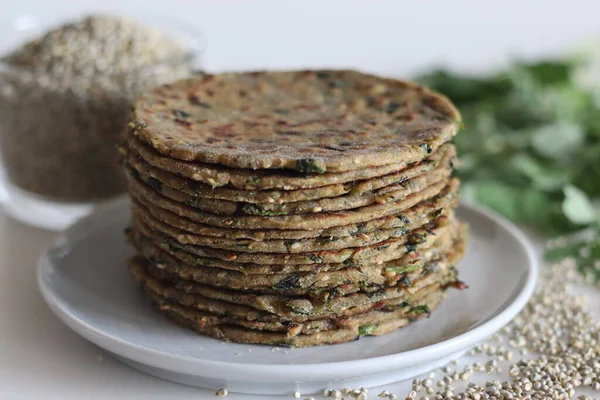 Bajra Methi Thepla Indian Flat Bread Made Pearl Millet Flour — Stock Photo, Image