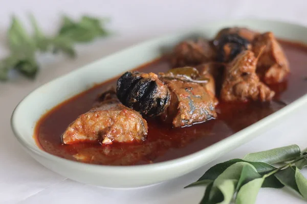 Mackerel Curry Prepared Central Kerala Style Red Chilies Malabar Tamarind — Stock Photo, Image